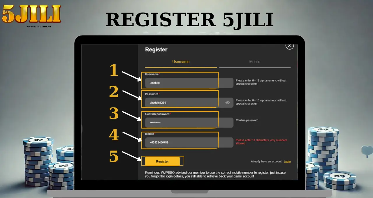 Register 5jili 